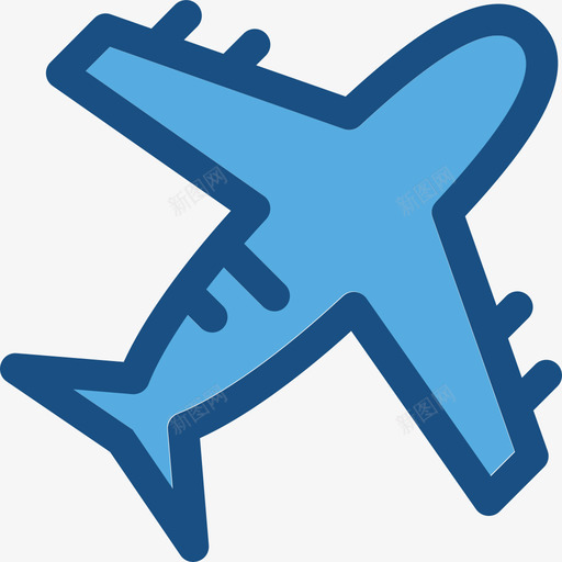 飞机网络和通信双色图标svg_新图网 https://ixintu.com 双色 网络和通信 飞机