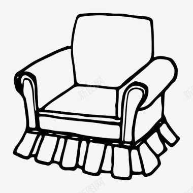椅子涂鸦家具图标图标