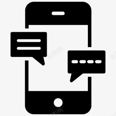 短信手机短信社交媒体字形图标图标