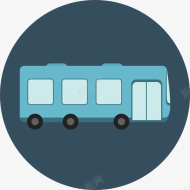 公共汽车旅行和交通环行公寓图标图标