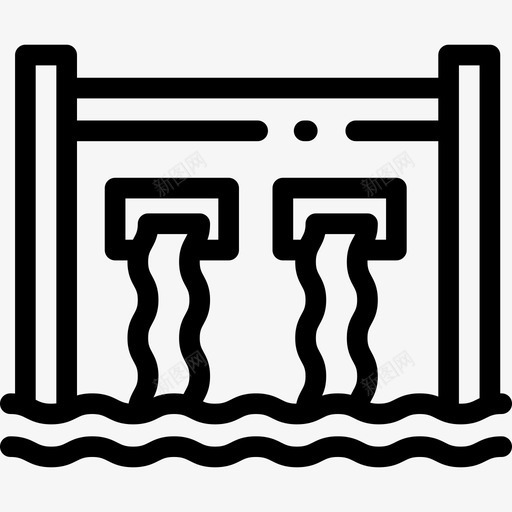 水力发电能源10线性图标svg_新图网 https://ixintu.com 水力发电 线性 能源10