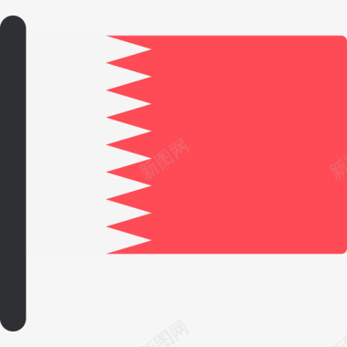 巴林国际国旗5桅杆图标图标