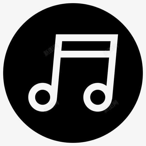 音乐音频媒体图标svg_新图网 https://ixintu.com 基本设计6个轮廓圆减去前面 声音 媒体 歌曲 音乐 音符 音频