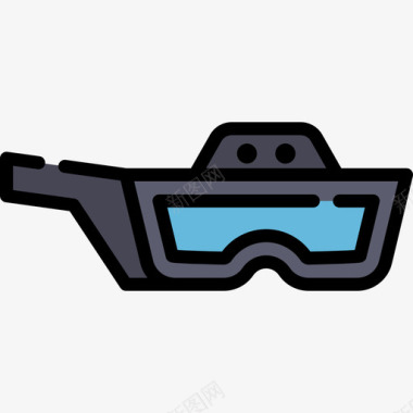 谷歌眼镜未来科技7线性颜色图标图标