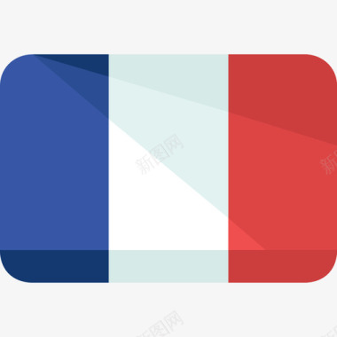 法国国旗2平坦图标图标
