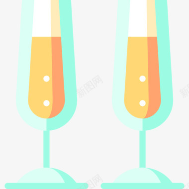 香槟狂欢节平淡图标图标