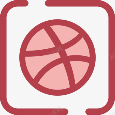 运球社交网络4红色图标图标