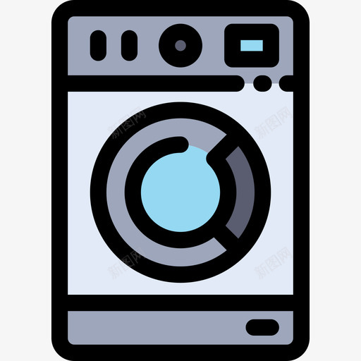 洗衣机小工具7线性颜色图标svg_新图网 https://ixintu.com 小工具7 洗衣机 线性颜色