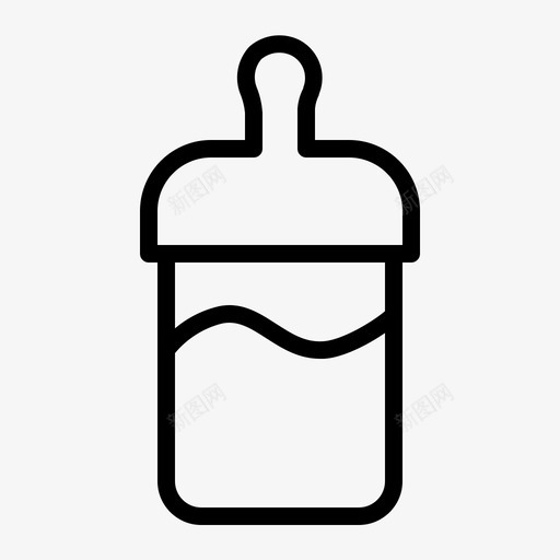 奶瓶婴儿奶嘴图标svg_新图网 https://ixintu.com 奶嘴 奶瓶 婴儿 婴儿轮廓