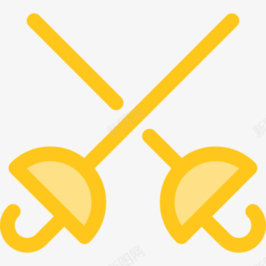 击剑运动27黄色图标图标