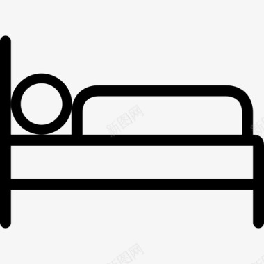 床家用电器和家具直线型图标图标