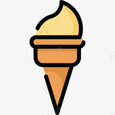 冰淇淋生日2线性颜色图标图标