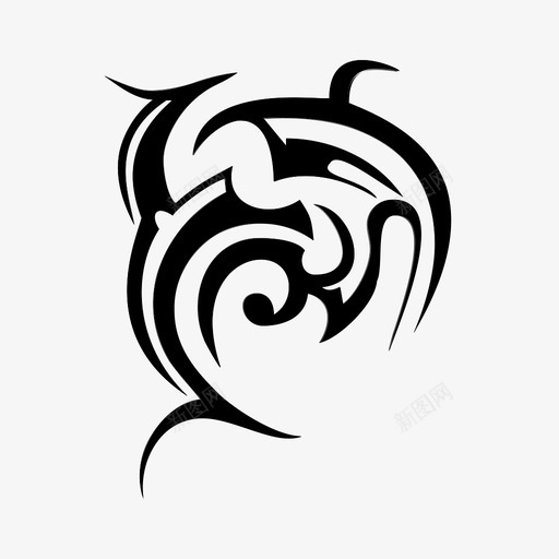 部落抽象艺术图标svg_新图网 https://ixintu.com 抽象 纹身 艺术 装饰 部落