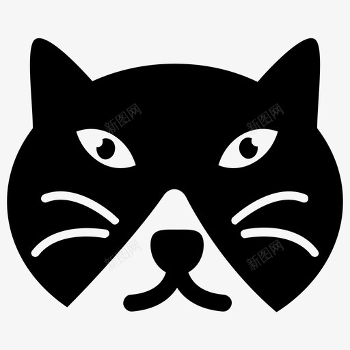 猫脸卡通动物卡通猫图标svg_新图网 https://ixintu.com 卡通动物 卡通猫 可爱卡通 可爱猫脸字形图标 猫脸 猫表情