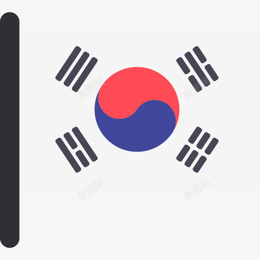 韩国国际国旗5桅杆图标svg_新图网 https://ixintu.com 国际国旗5 桅杆 韩国