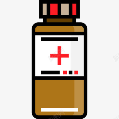 药物健康和医学9线性颜色图标图标