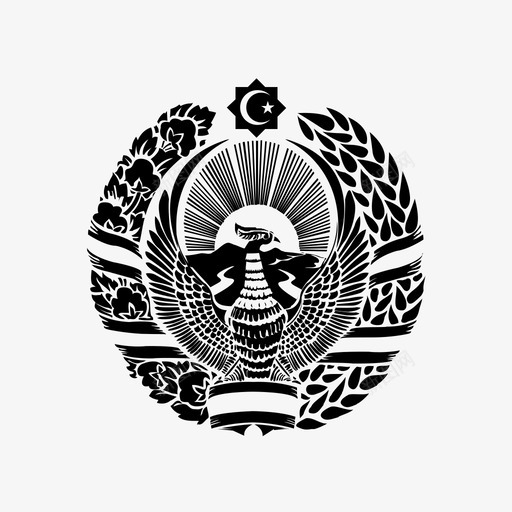 乌兹别克斯坦盾徽徽章图标svg_新图网 https://ixintu.com 乌兹别克斯坦 州 徽章 政府 盾徽