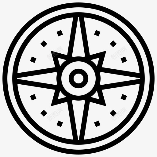 太阳硬币指南针墨西哥图标svg_新图网 https://ixintu.com 墨西哥 墨西哥符号线 太阳硬币 指南针 符号