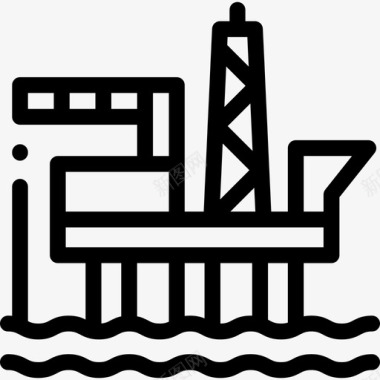 石油平台能源10线性图标图标