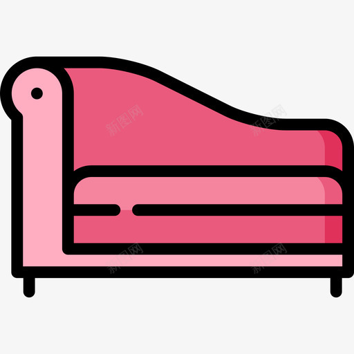 沙发家居用品3线性颜色图标svg_新图网 https://ixintu.com 家居用品3 沙发 线性颜色