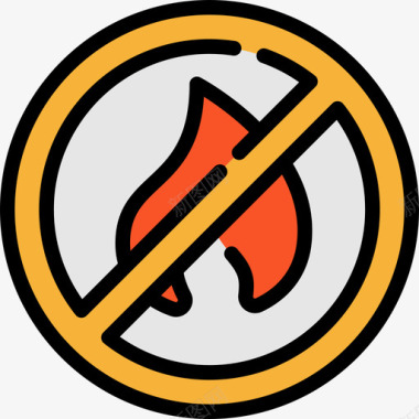 禁止火灾消防3线颜色图标图标