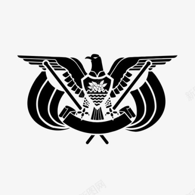 也门盾徽徽章图标图标