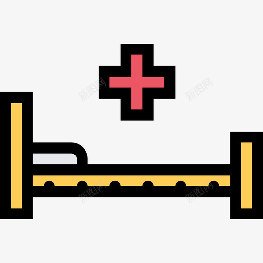 病床医疗和牙科彩色图标svg_新图网 https://ixintu.com 医疗和牙科 彩色 病床