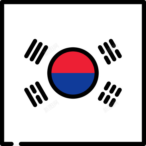 韩国国旗收藏3广场图标svg_新图网 https://ixintu.com 国旗收藏3 广场 韩国
