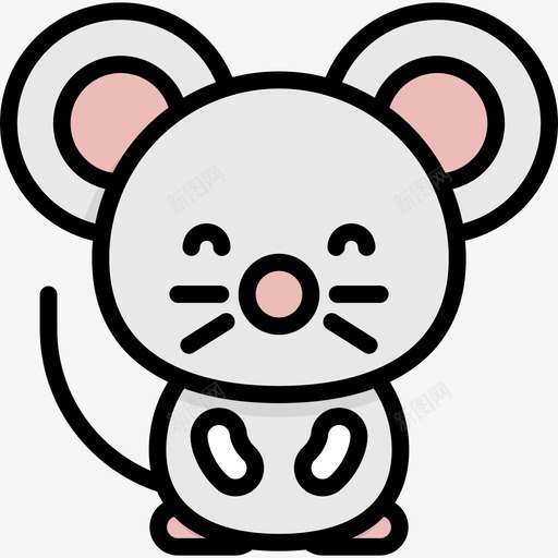 老鼠川维动物3线性颜色图标svg_新图网 https://ixintu.com 川维动物3 线性颜色 老鼠