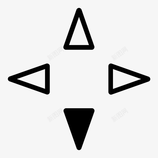 向下箭头选项图标svg_新图网 https://ixintu.com 三角形方向箭头 向下 方向 移动 箭头 选项