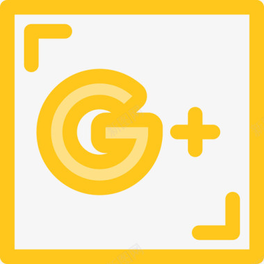 GooglePlus社交媒体21黄色图标图标