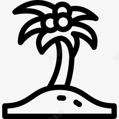 棕榈树生态与自然4线性图标图标