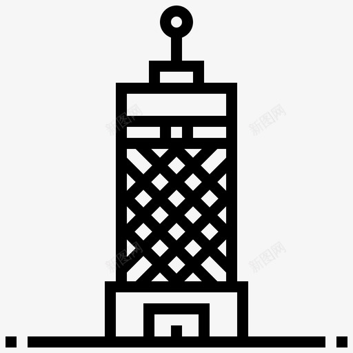 开罗塔建筑埃及图标svg_新图网 https://ixintu.com 地标 埃及 埃及符号线 建筑 开罗塔