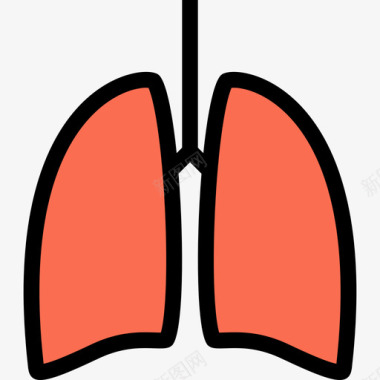肺医学和牙科颜色图标图标
