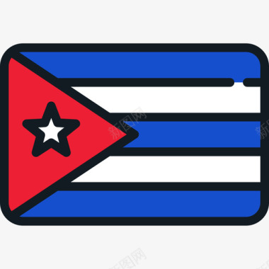 古巴国旗收藏4圆角矩形图标图标