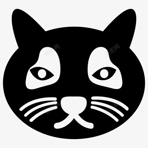 猫脸卡通动物卡通猫图标svg_新图网 https://ixintu.com 卡通动物 卡通猫 可爱卡通 可爱猫脸字形图标 猫脸 猫表情