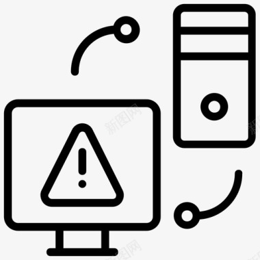 系统警报恶意软件连接安全警告图标图标