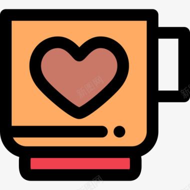 咖啡杯咖啡厅21线性颜色图标图标