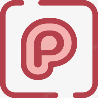 Plurk社交网络4红色图标图标