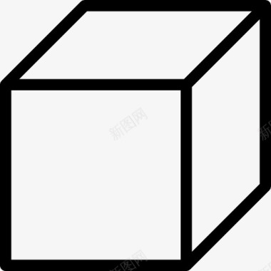 立方体形状6线性图标图标