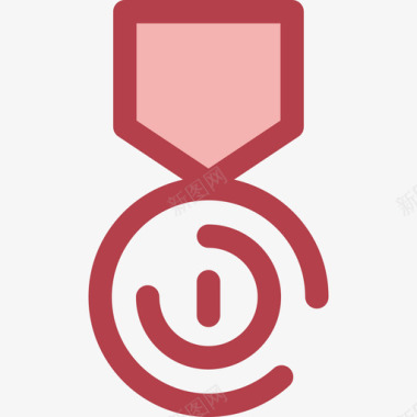 奖章员工组织4红色图标图标