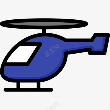 直升机运输19线性颜色图标图标
