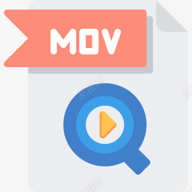 Mov文件文件夹4平面图标图标
