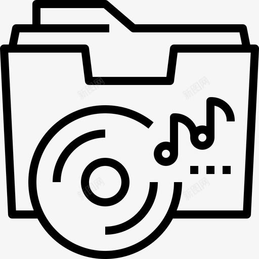 音乐文件夹音频编辑图标svg_新图网 https://ixintu.com 制作 媒体 编辑 视频和声音制作 音乐文件夹 音频