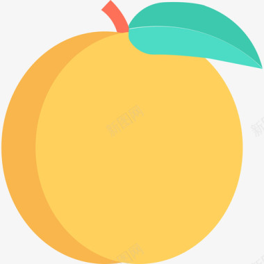 桃子食物17扁平图标图标