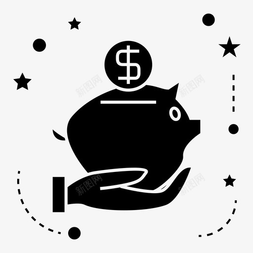 银行警卫钱图标svg_新图网 https://ixintu.com 储蓄 猪 警卫 金融 钱 银行