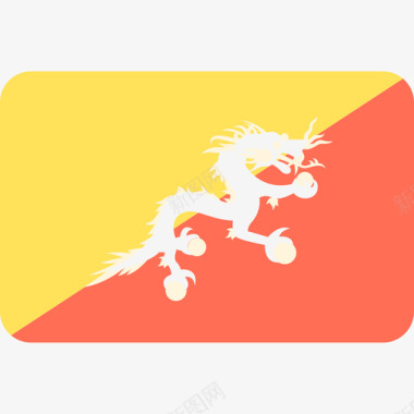 不丹国际国旗6圆形矩形图标图标