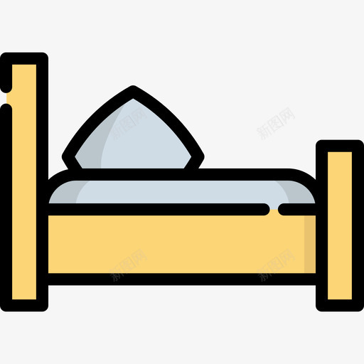 床实物资产4线性颜色图标svg_新图网 https://ixintu.com 实物资产4 床 线性颜色