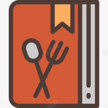 食谱厨房元素3线性颜色图标图标
