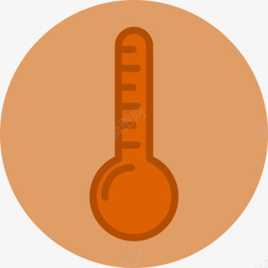 温度计天气32圆形扁平图标图标